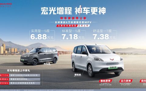 انطلاقة! أول MPV هجين قابل للشحن بسعر 60 ألف يوان في العالم: Wuling Hongguang Range Extender يدخل السوق رسميًا