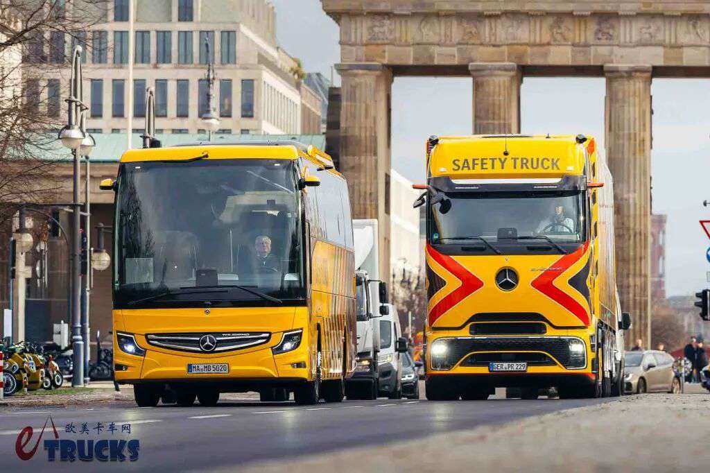 ثورة أمان الشاحنات في العصر الكهربائي؟ مرسيدس-بنز تطلق eActros 600 Safety Truck (شاحنة الأمان)